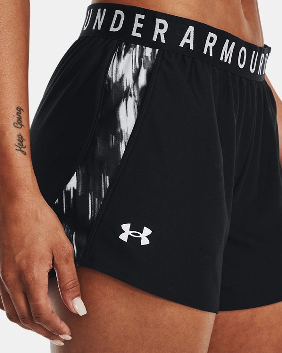 Women's UA Play Up 3.0 Printed Shorts in Black image number 3